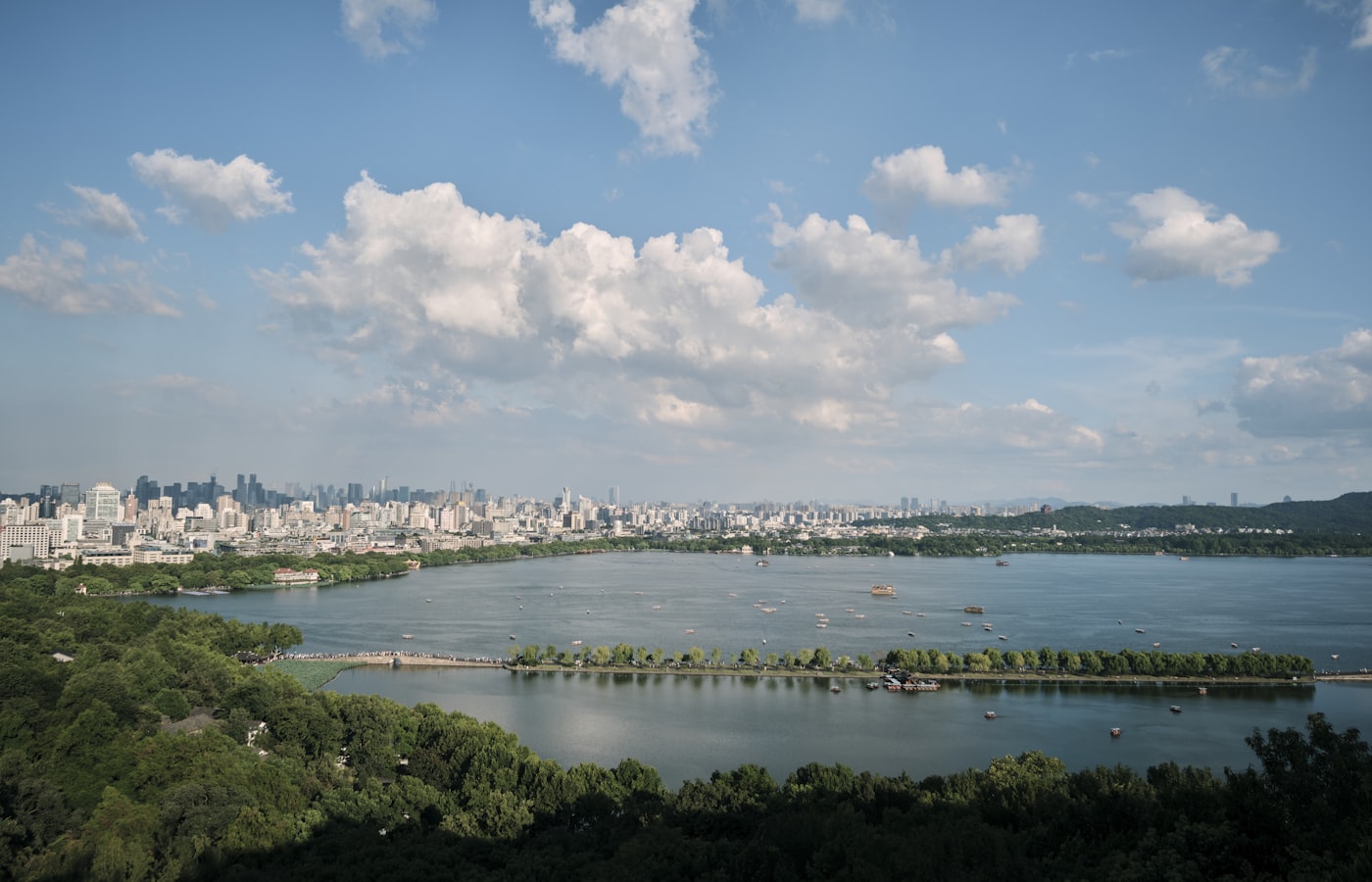 West Lake and the Hangzhou skyline